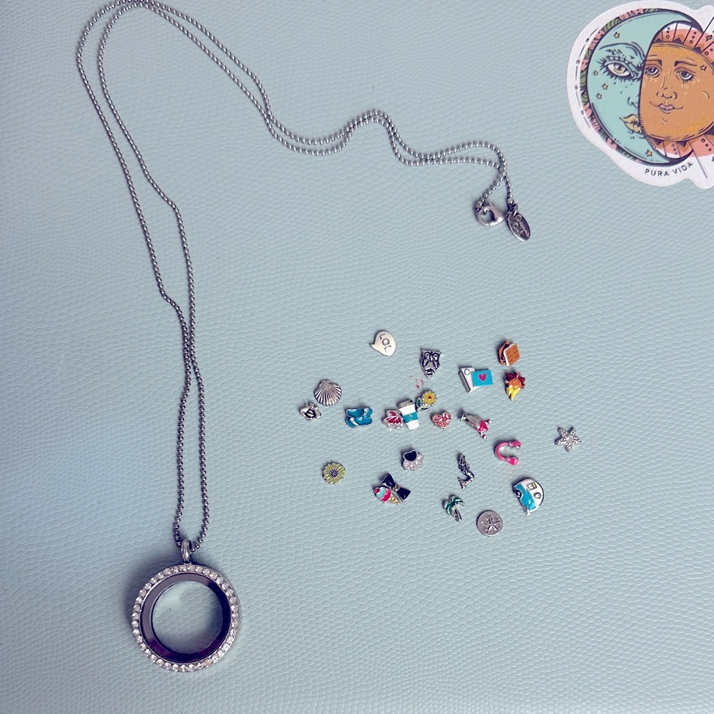 Oragami Owl Silver Kids Charm Necklace Set